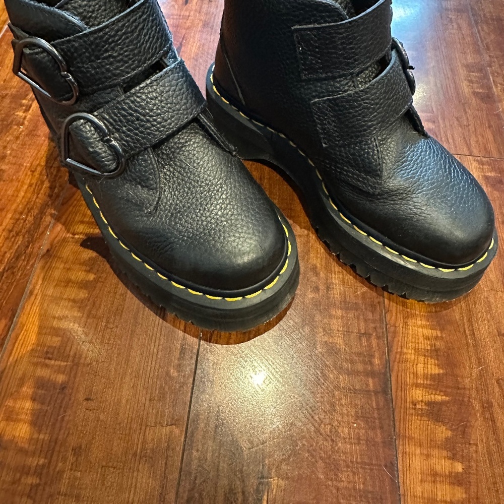 Dr Martens Devon Heart Buckle Platform Boots